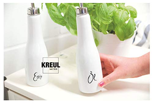 KREUL 16481 Easy - Rotulador para Cristal y Porcelana (semiopaco, Resistente a la luz, Punta de Pincel elástica, Ideal para Escritura a Mano y Escritura Bonita), Color Negro