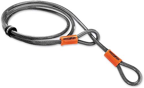 Kryptonite Kryptoflex - Cable de seguridad, color plateado/naranja - 120 cm, Ø 10 mm