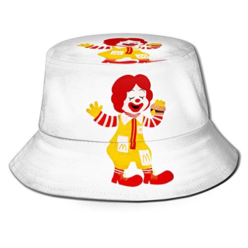 KSDD Sombrero de Cubo Reversible Unisex de McDonald's Gorra de Pescador Sombrero para Sol Empacable