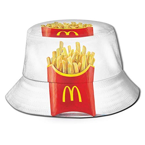 KSDD Sombrero de Cubo Reversible Unisex de McDonald's Gorra de Pescador Sombrero para Sol Empacable