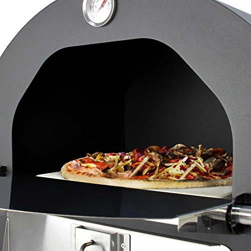 KUKOO - Horno Multifunción para Pizza, Carne, Pescado y Verdura en Acero con Pala para Pizza y Cortador