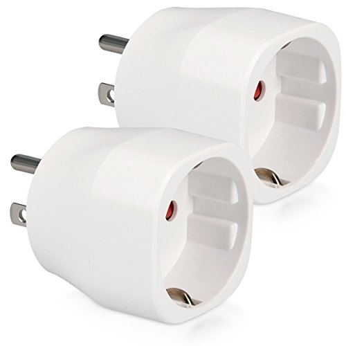 kwmobile 2X Adaptador de Viaje para EEUU Tipo B - Adaptadores de Enchufe schuko - Conector para enchufes USA Japón Tailandia - Travel Adapter Blanco