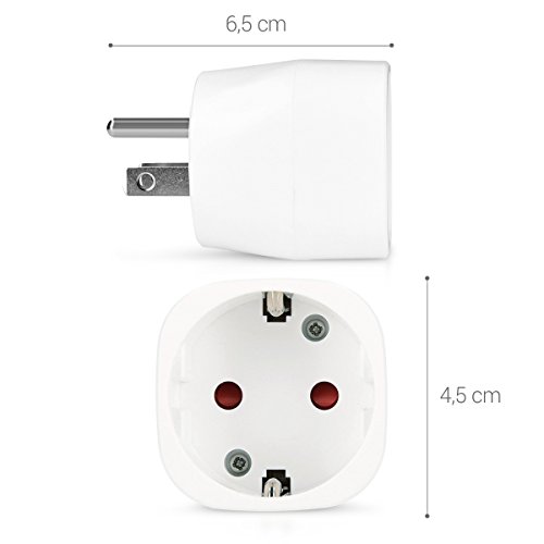 kwmobile 2X Adaptador de Viaje para EEUU Tipo B - Adaptadores de Enchufe schuko - Conector para enchufes USA Japón Tailandia - Travel Adapter Blanco