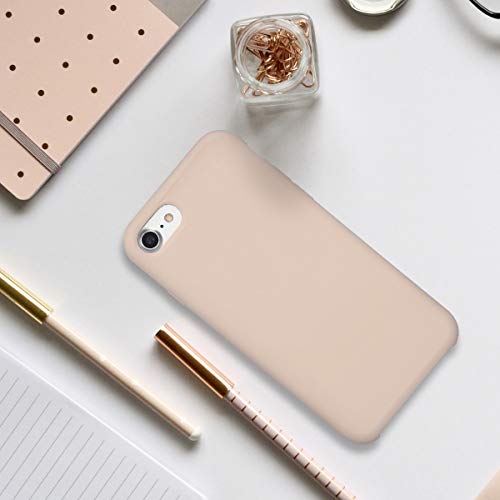 kwmobile Funda Compatible con Apple iPhone 7/8 / SE (2020) - Carcasa de TPU para móvil - Cover Trasero en Rosa Oro Mate