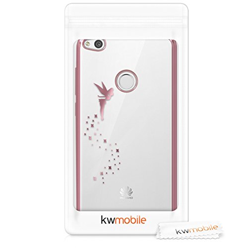 kwmobile Funda Compatible con Huawei P8 Lite (2017) - Carcasa de TPU Hada en Oro Rosa/Transparente