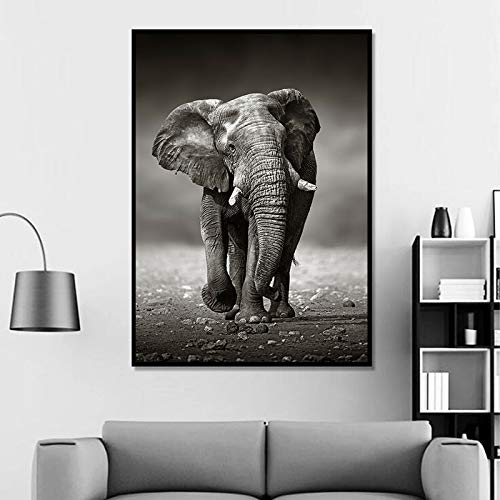 KWzEQ Imprimir en Lienzo Anime Elefante Arte de la Pared Imagen Decorativa decoración del hogar Sala de Estar sofá decoración de la pared60x90cmPintura sin Marco