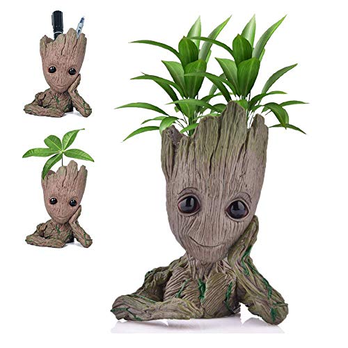 Kyhon Baby Groot Maceta - Maravillosa Figura de acción de Guardians of The Galaxy para Plantas y bolígrafos y Plumas Decoración de Habitaciones para niños de Familia, macetas, Regalos para niños