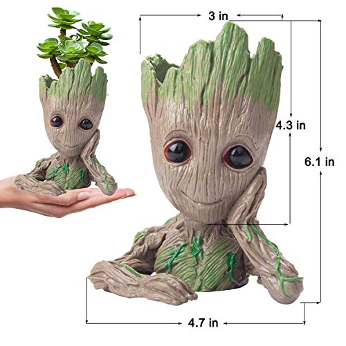 Kyhon Baby Groot Maceta - Maravillosa Figura de acción de Guardians of The Galaxy para Plantas y bolígrafos y Plumas Decoración de Habitaciones para niños de Familia, macetas, Regalos para niños