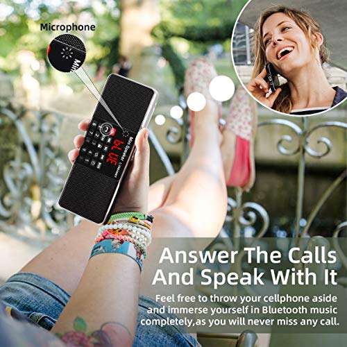 L-288 Radio portátil FM Am con Altavoz estéreo Bluetooth, Temporizador de Apagado, estación de Bloqueo, Tarjeta USB y TF y Reproductor de MP3 AUX, por PRUNUS(Noche)