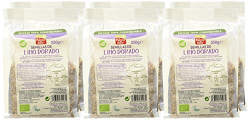 la FINESTRA sul CIELO Semillas de lino dorado pulido bio envase compostable - 250g (caja de 6 Uds.) Total: 1500g (1DORATI)