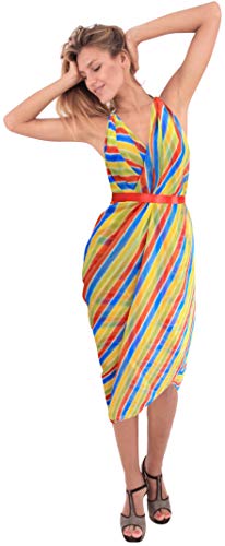 LA LEELA chif�n Ligero Traje de ba�o Traje de ba�o Ropa de Playa del Bikini Vestido de Encubrir Sarong