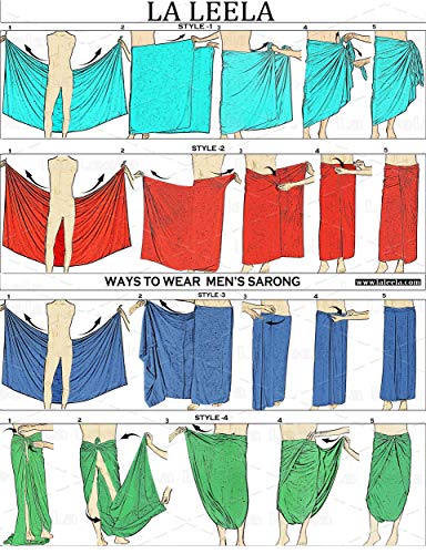 LA LEELA Pareo para Cubrir Piel Hombres Traje de baño de bambú Playa de natación Pareo Traje de baño Azul