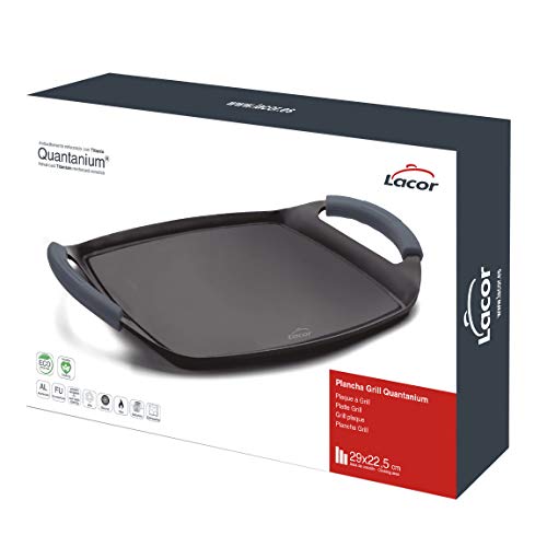 Lacor 25736-Plancha Grill Quantanium 29 x 22,5 cm, Negro, 25'5 x 20 cm