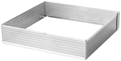 Lacor- 68570 - Molde Aro Cuadro Perforado 20x20x3,5cm Inox