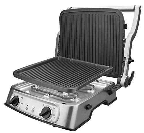 Lacor - Grill abatible PRO con doble zona de cocción