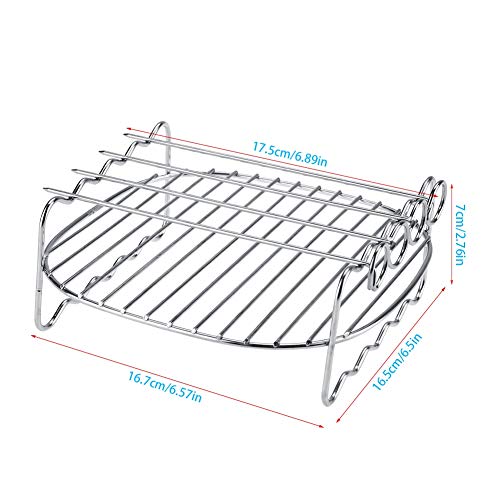 Ladieshow - Bandeja para Hornear de Doble Capa para Pinchos, Parrilla de Barbacoa de Repuesto para Cocina, Bandeja para Hornear para Accesorios de freidora de Aire, 6.57 x 6.50 x 2.76 Pulgadas