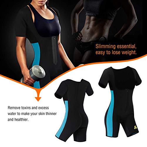 LaLaAreal Faja Reductora Adelgazante Abdomen Mujer Neopreno Body Moldeador para Deport Fiteness (XL,Cremallera/Negro)