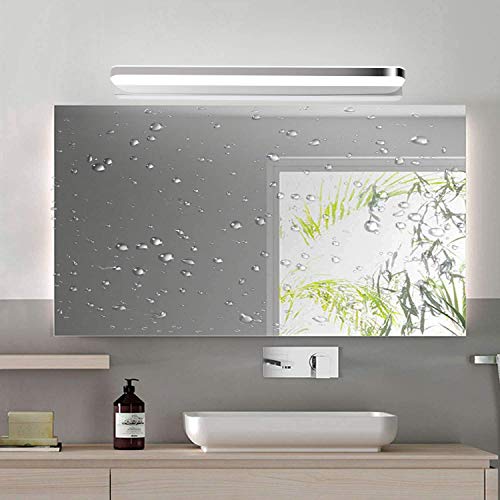 Lámpara de Espejo Baño LED IP44 Ketom 9W 600LM Aplique Espejo LED Blanca Neutra 4000K LED Lámpara de espejo, Lámpara de Pared Espejo de Acero Inoxidable Para Maquillaje, Espejo, Baño, 42cm