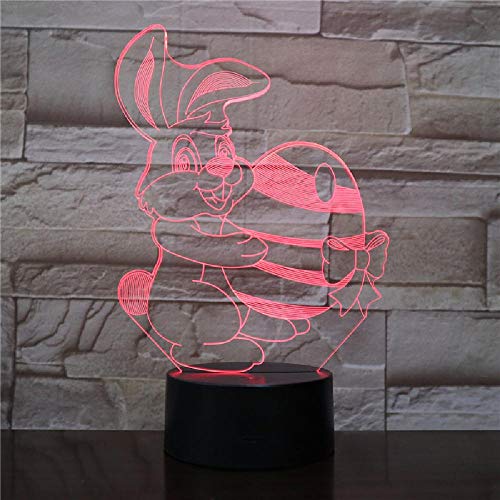 Lámpara de mesa Dormitorio Lindo conejito Decoración de dibujos animados Sensor táctil RGB Niños Niños Gadget Regalo Conejo de Pascua Luz nocturna LED Liebre