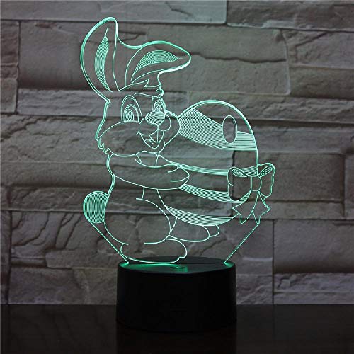 Lámpara de mesa Dormitorio Lindo conejito Decoración de dibujos animados Sensor táctil RGB Niños Niños Gadget Regalo Conejo de Pascua Luz nocturna LED Liebre