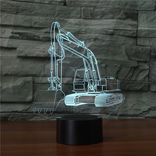 Lámpara Excavadora 3D Control Remoto Control Táctil 7 Colores Brillo Regulable Recargable USB Luz Nocturna Luna LED, Decorativa para Dormitorio Salón Regalo para Niños