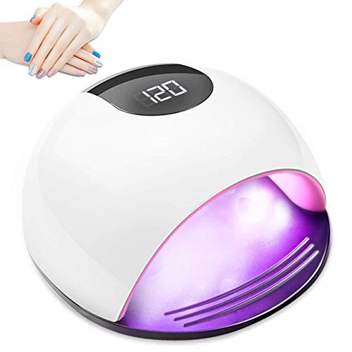 Lámpara LED UV Uñas, Aiemok 72W Lámpara Secador de Uñas, LCD Secador de uñas Lámpara de Curado con 4 Temporizadores, Sensor Automático Profesional Nail Lamp para Uñas de Gel y Toe Nail Curing (72w)