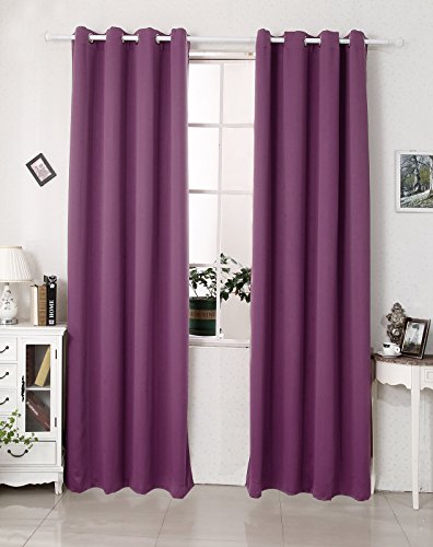 Laneetal Cortinas Opacas Doble Cara Grueso Suaves Evitar Rayos UV la Luz Proteccion Privacidad con Ojales para Salon Cocina Habitacion 1 Pieza 135x245cm Color Violeta