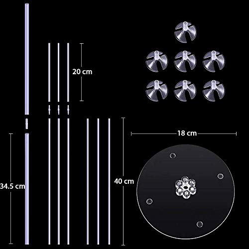 LANGXUN Clear Balloon Stand Kit | Mesa Soporte de Escritorio Globo Decoración para Fiesta de cumpleaños Boda Fiesta Evento (4 Pack)