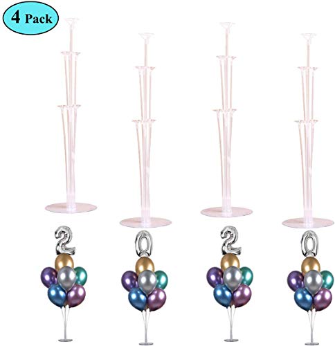 LANGXUN Clear Balloon Stand Kit | Mesa Soporte de Escritorio Globo Decoración para Fiesta de cumpleaños Boda Fiesta Evento (4 Pack)