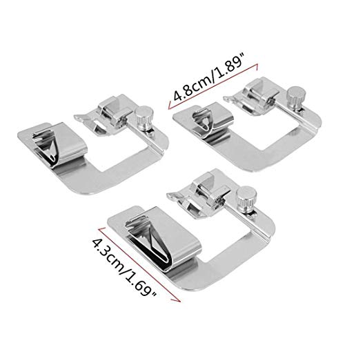 LANSEYQO 3pcs 3/4" 2/5" 2" Baranda Dobladillo Ancho Prensatelas Pies la Máquina de Coser (Style 1)