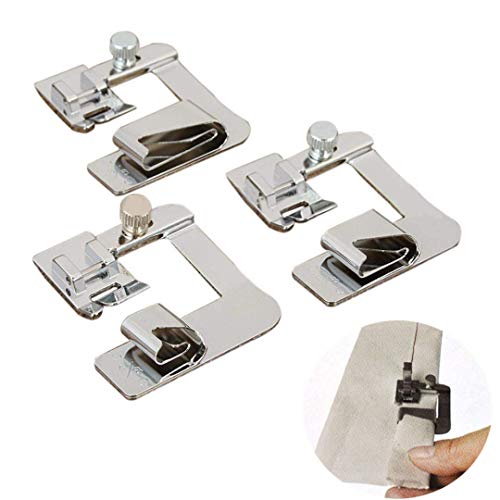 LANSEYQO 3pcs 3/4" 2/5" 2" Baranda Dobladillo Ancho Prensatelas Pies la Máquina de Coser (Style 1)