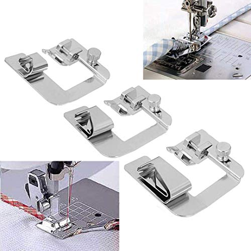 LANSEYQO 3pcs 3/4" 2/5" 2" Baranda Dobladillo Ancho Prensatelas Pies la Máquina de Coser (Style 1)