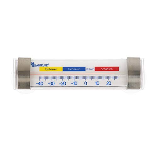 Lantelme 7589 nevera y congelador Termómetro plástico 2 unidades con acero inoxidable Ganchos y ventosas. Analog de 40 hasta + 24 °C