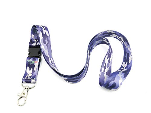 Lanyard con llavero extraible por menos de 5 euros | CAMUFLAJE MILITAR | HIELO GRIS | Correa de cuello | Correa de llaves de cuello | Llaveros de cuello