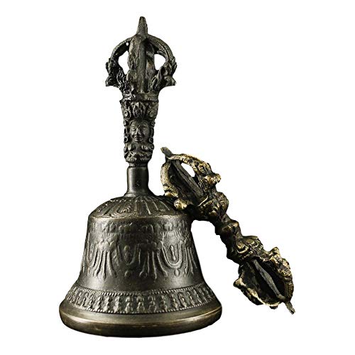 LAOJUNLU cobre puro, cobre puro, anillo hecho a mano bronce Vajra Bell Pestle Set imitación antiguo
