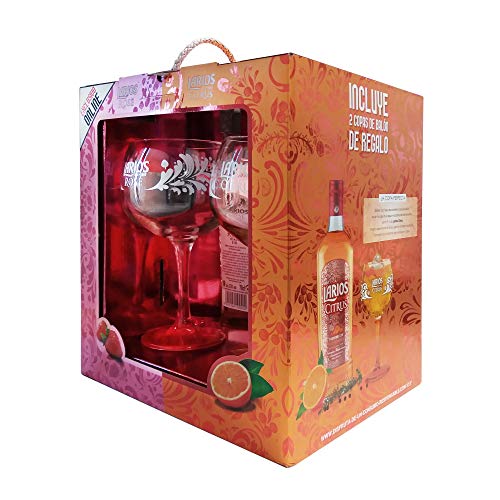 Larios Citrus + Rosé Ginebra Mediterránea + Regalo 2 Copas, 37.5% (2 X 700 ml)