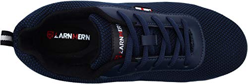 LARNMERN Zapatos de Seguridad Hombres LM30 S1 SRC Zapatillas de Trabajo con Punta de Acero Ultra Liviano Reflectivo Transpirable(44 EU,Azul Claro)