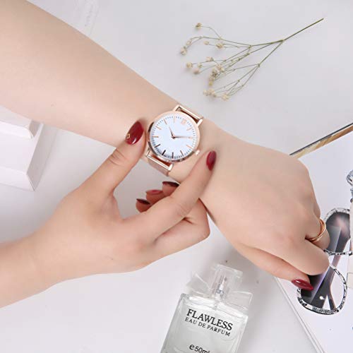 Las mujeres de moda reloj de pulsera de mármol reloj de pulsera de cuarzo reloj de señoras Casual Sport Business Watch (plata)