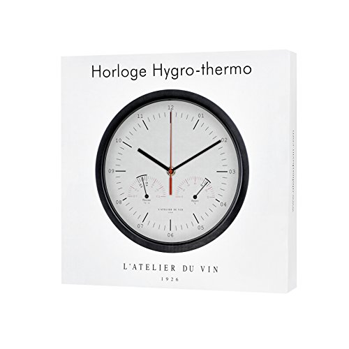 L’ATELIER DU VIN – Reloj Hygro-Thermo - Mida la temperatura y la humedad de su bodega - Baterías AAA incluidas