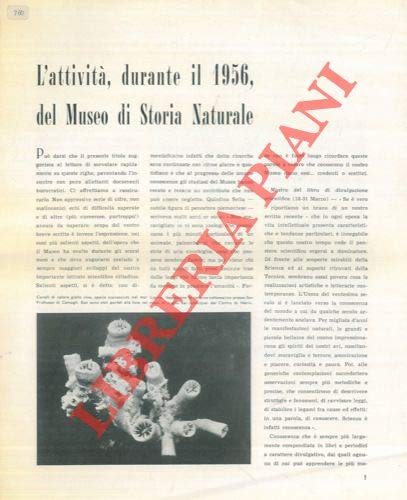 L'attivita', durante il 1956, del Museo di Storia Naturale.