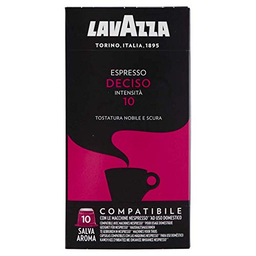 Lavazza Cápsulas de café Deciso compatibles con Nespresso - 10 cápsulas