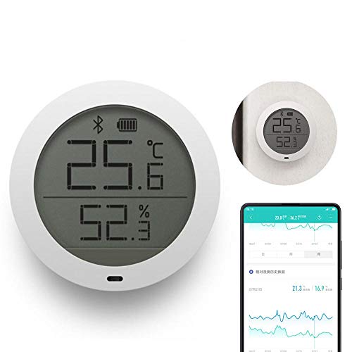 LayOPO Termómetro de Interior Higrómetro Digital, para Xiaomi Mijia Sensor de Humedad de Temperatura Bluetooth con Pantalla LCD Remota Ver en Mi Home