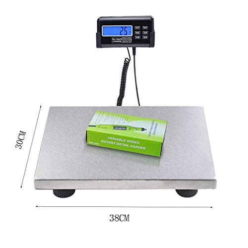 LBBL Escala Postal, Acero Inoxidable Diseño Ultra Delgado Báscula Digital Sistema De Sensor De Alta Precisión 200kg/0,1kg Función De Tara para Hostelería Bollería Frutería (Size : 60kg/0.02kg)