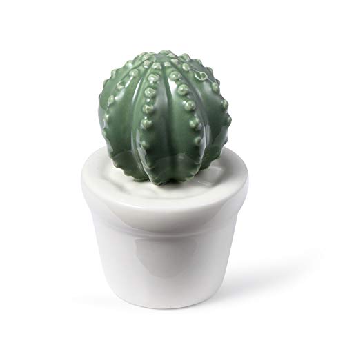 LCCL Juego de 3 Mini Plantas Artificiales para Decoración del Hogar (Cactus de Cerámica)