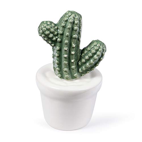 LCCL Juego de 3 Mini Plantas Artificiales para Decoración del Hogar (Cactus de Cerámica)