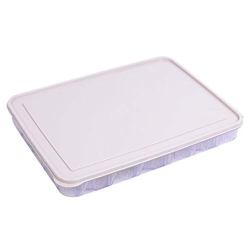 LD Caja de Almacenamiento de refrigerador de Caja de Bola de Masa hervida, Caja de Bola de Masa hervida congelada rápida de Cocina - Acabado de cuadrícula con Caja de Tapa,Gris,como se Muestra