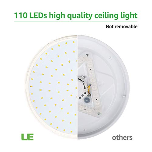 LE 15W Plafón LED Impermeable IP54 Super Brillante 1250LM 5000k Equivalente a 100W Lámpara Incandescente Lámpara LED de Techo Luz de Techo Blanco Frío Ideal para Sala de Estar, Cocina, Balcón, Baño