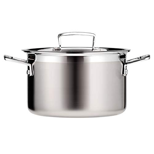 Le Creuset 3-Ply Olla sin tapa, Ø 20 cm, acero inoxidable, volumen 4,0 L, para todo tipo de fuentes de calor (incl. inducción), metálico