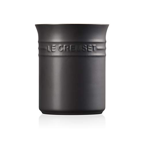 Le Creuset Bote para espátulas, 1.1 L, Cerámica de gres, Negro Mate