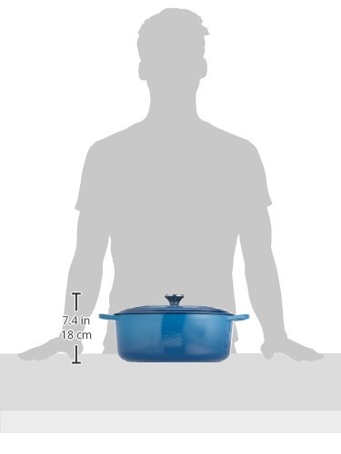 LE CREUSET Evolution Cocotte con Tapa, Ovalada, Todas Las Fuentes de Calor Incl. inducción, 6,3 l, Hierro Fundido, Azul Marseille, 31 cm